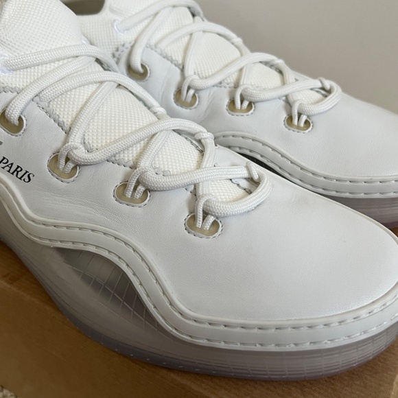 NIB Christian Louboutin Arpoador White Leather Drawstring Low Top Sneakers 43.5 main image 7